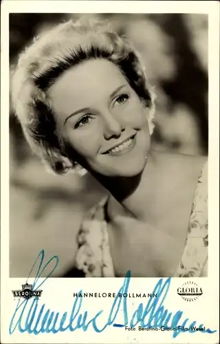 Ak Schauspielerin Hannelore Bollmann, Portrait, Autogramm