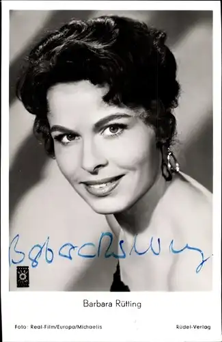Ak Schauspielerin Barbara Rütting, Portrait, Film Glücksritter, Autogramm