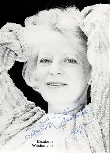 Ak Schauspielerin Elisabeth Wiedemann, Portrait, Autogramm