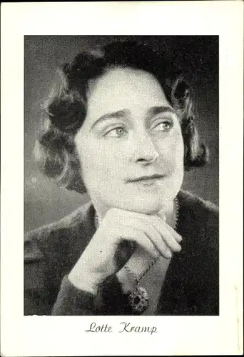 Ak Schauspielerin Lotte Kramp, Portrait, Autogramm