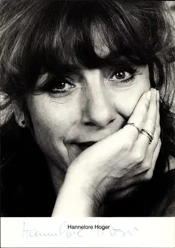 Ak Schauspielerin Hannelore Hoger, Portrait, Autogramm