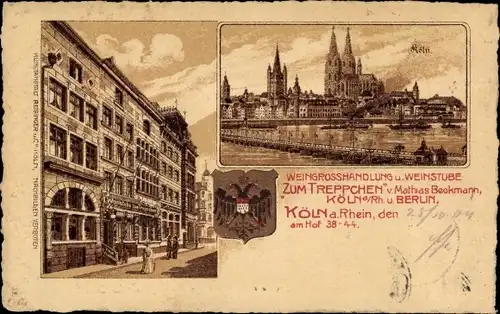 Wappen Litho Köln am Rhein, Weingroßhandlung und Weinstube Zum Treppchen, Inh. Mathias Beckmann