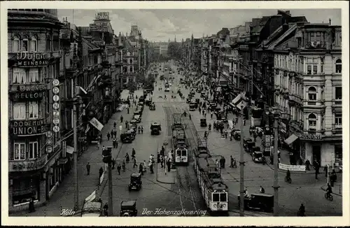 Ak Köln am Rhein, Hohenzollernring, Straßenbahn