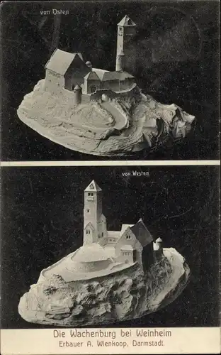 Ak Weinheim an der Bergstraße Baden, Wachenburg, Modell, Erbauer A. Wienkoop, Darmstadt