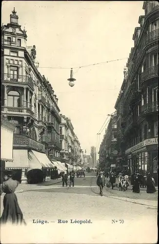 Ak Liège Lüttich Wallonien, Rue Leopold