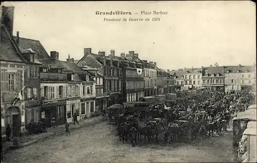 Ak Grandvilliers Oise, Place Barbier