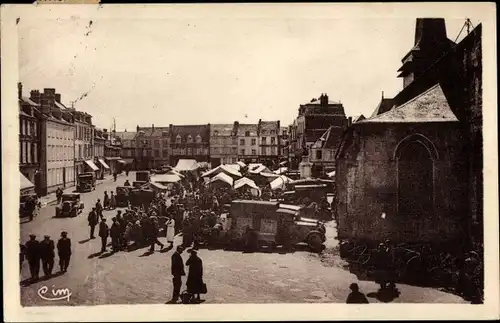 Ak Grandvilliers Oise, Place Barbier