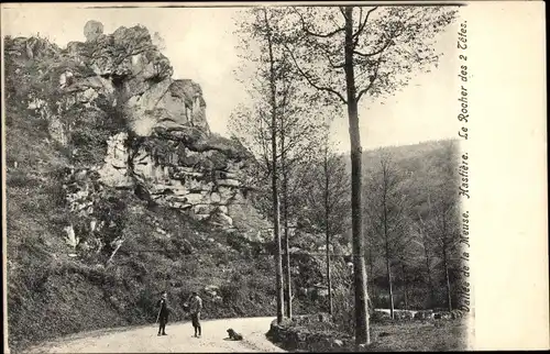 Ak Hastière Wallonien Namur, Vallee de la Meuse, Le Rocher des 2 Tetes