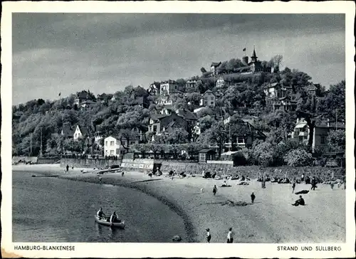 Ak Hamburg Altona Blankenese, Strand und Süllberg