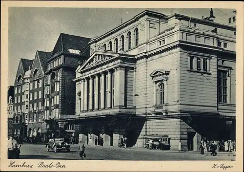 Ak Hamburg Mitte Altstadt, Staatsoper, Straßenansicht