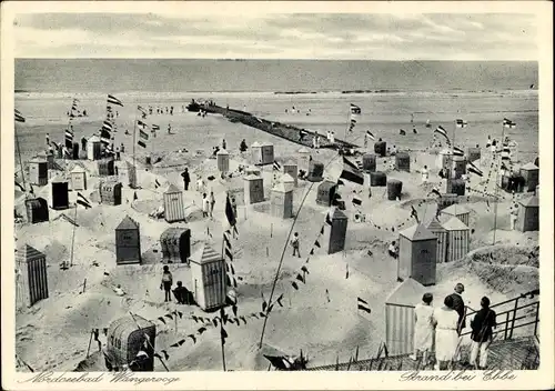 Ak Nordseebad Wangerooge in Ostfriesland, Strand bei Ebbe