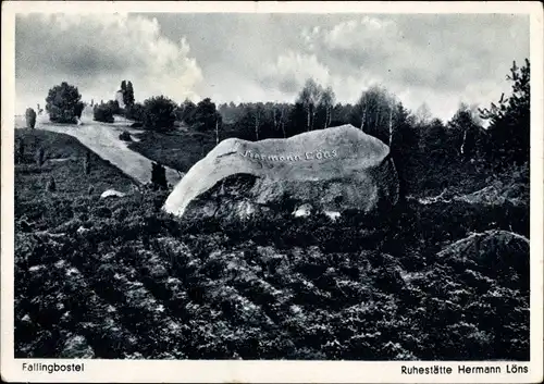 Ak Bad Fallingbostel Lüneburger Heide, Ruhestätte Hermann Löns