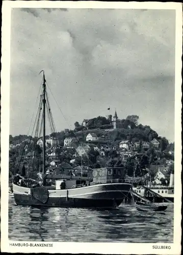 Ak Hamburg Altona Blankenese, Süllberg, Elbe, Schiffe