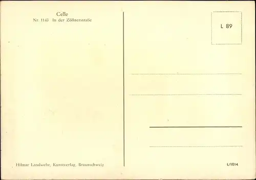 Ak Celle in Niedersachsen, Zöllnerstraße