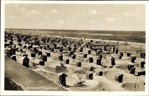 Ak Nordseebad Wangerooge in Ostfriesland, Strand, Strandkörbe