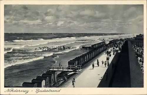 Ak Norderney in Ostfriesland, Badestrand, Promenade