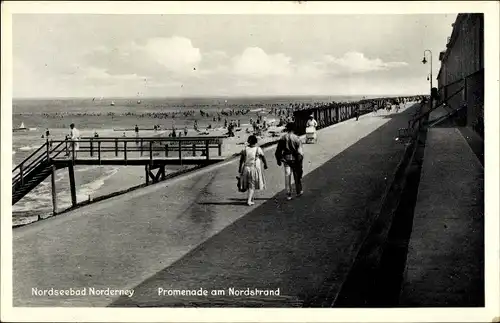 Ak Norderney in Ostfriesland, Promenade am Nordstrand