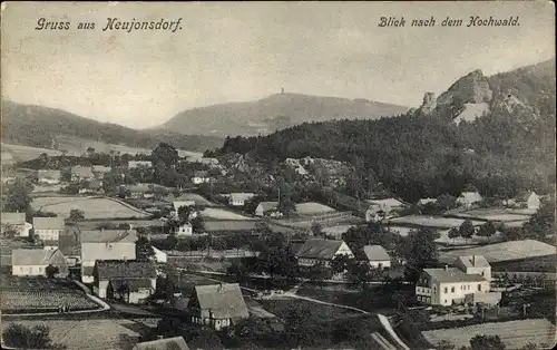 Ak Jonsdorf in Sachsen, Neujonsdorf, Blick nach dem Hochwald