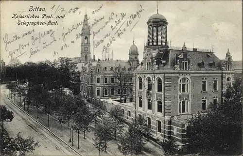 Ak Zittau in Sachsen, Kaiserliches Post- und Telegraphen-Amt