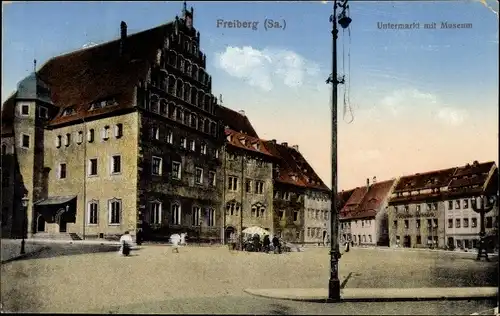 Ak Freiberg in Sachsen, Untermarkt, Museum