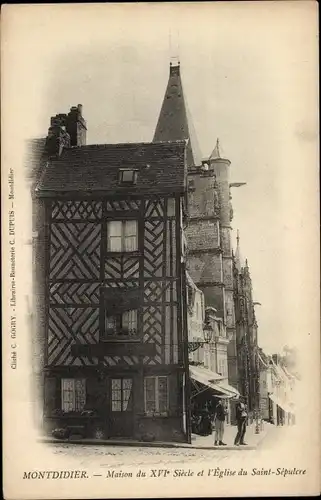 Ak Montdidier Somme, Haus aus dem 16. Jahrhundert, Kirche des Heiligen Grabes