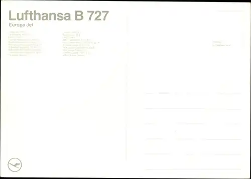 Ak Deutsches Passagierflugzeug, Lufthansa, Boeing B 727 Europa Jet