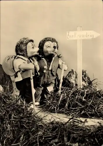 Ak Mecki der Igel, Wanderer, Zum Rennsteig