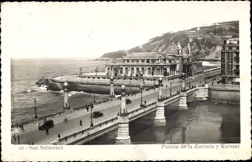 Ak Donostia San Sebastian Baskenland, Zurriola Brücke, Kursaal