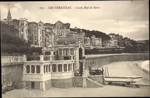 Ak Donostia San Sebastian Baskenland, Königliches Badehaus