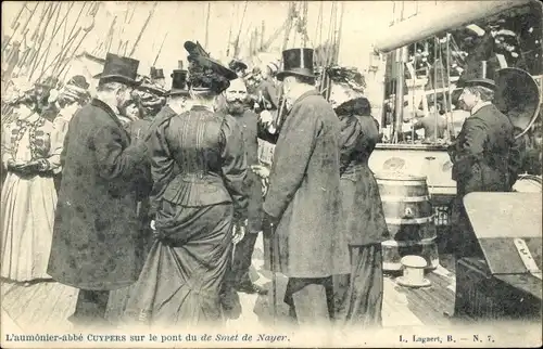 Ak Belgisches Kriegsschiff Smet de Nayer, Abtkaplan Cuypers