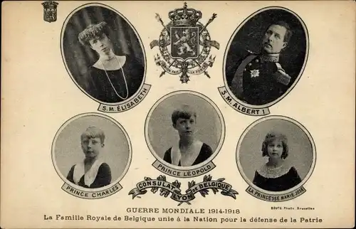 Ak König Albert I. von Belgien, Königin Elisabeth, Prinz Leopold, Charles, Prinzessin Marie José