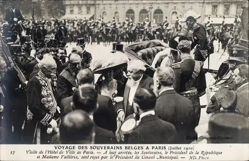 Ak Paris 1910, Empfang König Albert I. von Belgien, Präsident Armand Fallières