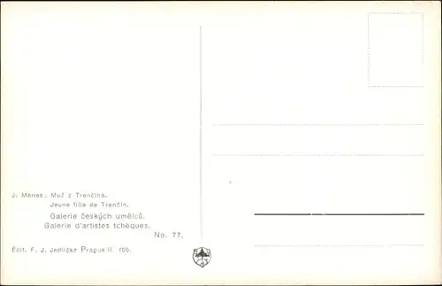 Künstler Ak Manes, J., Mann in tschechischer Volkstracht