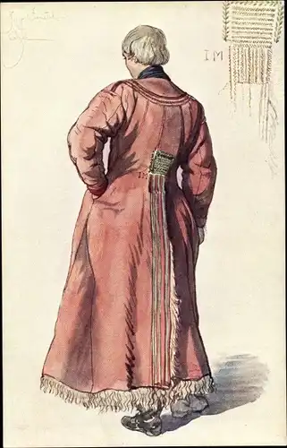 Künstler Ak Manes, J., Hanak, Mann in tschechischer Volkstracht