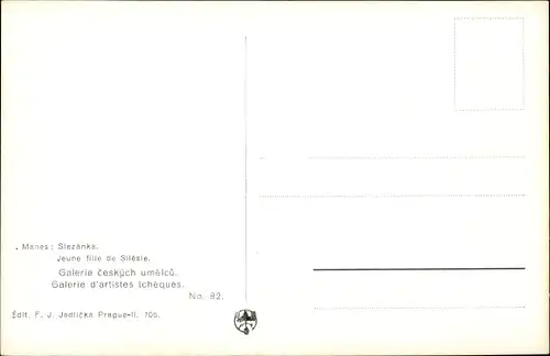 Künstler Ak Manes, J., Mädchen aus Schlesien in tschechischer Volkstracht