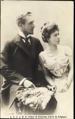Ak Prinz Albert I. von Belgien, Prinzessin Elisabeth Gabriele in Bayern