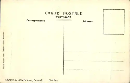 Ak Leuven Leuven Flämisch-Brabant, Abtei Mont Cesar, Südküste