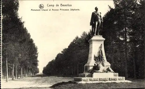 Ak Beverloo Beverlo Beringen Flandern Limburg, Monument Chazal, Avenue Princesse Stephanie