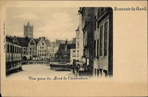 Ak Gent Ostflandern, Blick von der Hinrichtungsbrücke