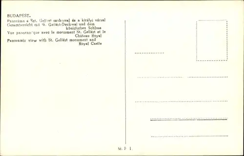 Ak Budapest Ungarn, Panorama, St. Gellert-Denkmal, königliches Schloss