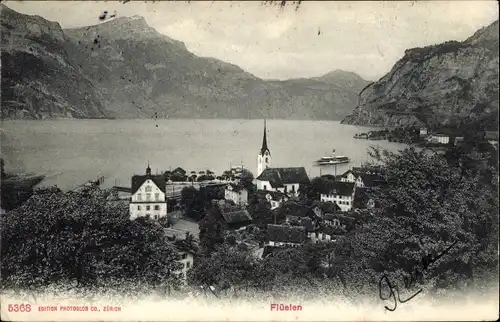 Ak Flüelen Kanton Uri Schweiz, Teilansicht
