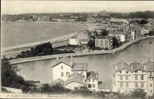 Ak Saint Jean de Luz Pyrénées Atlantiques, Panorama, Ciboure
