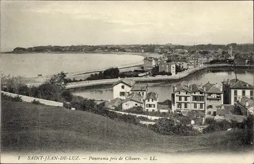 Ak Saint Jean de Luz Pyrénées Atlantiques, Panorama aufgenommen von Ciboure