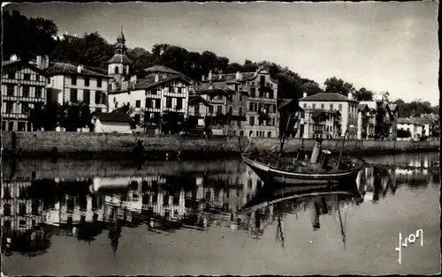 Ak Saint Jean de Luz Pyrénées Atlantiques, Die malerischen Häuser von Ciboure