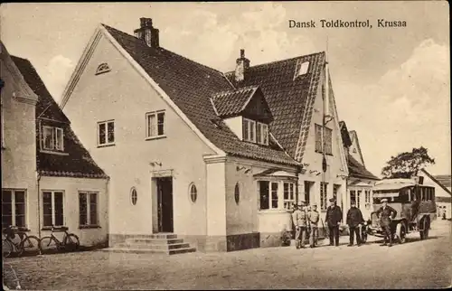 Ak Kruså Krusaa Krusau Dänemark, Dansk Toldkontrol