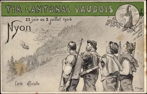 Postkarte Nyon, Kanton Waadt, Tir Cantonal Vaudois 1906