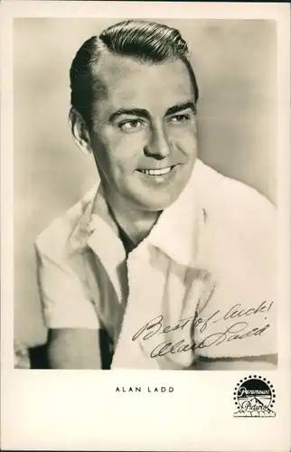 Ak Schauspieler Alan Ladd, Portrait, Paramount Film, Autogramm