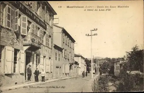 Ak Montbrison Loire, Quais des Eaux Minerales et Hotel du Lion d'Or