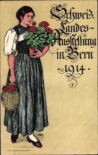 Litho Biel Bienne Kt Bern, Schweizerische Landesausstellung 1914