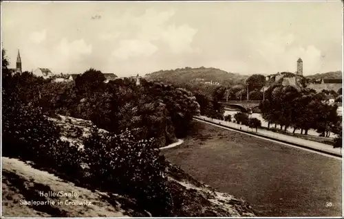 Ak Halle an der Saale, Saalepartie in Crollwitz